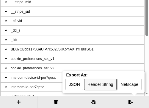 Exportar el Header String